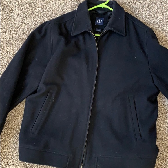 GAP Other - GAP black wool topcoat peacoat size L large